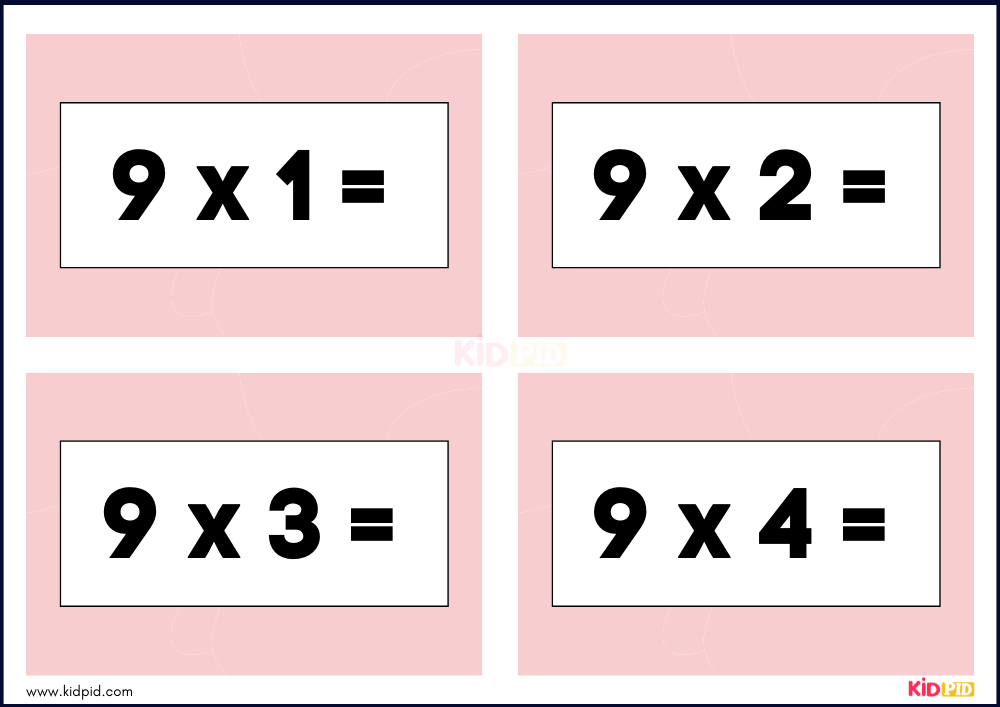 Times Tables Multiplication Matching Card Flashcards- 49