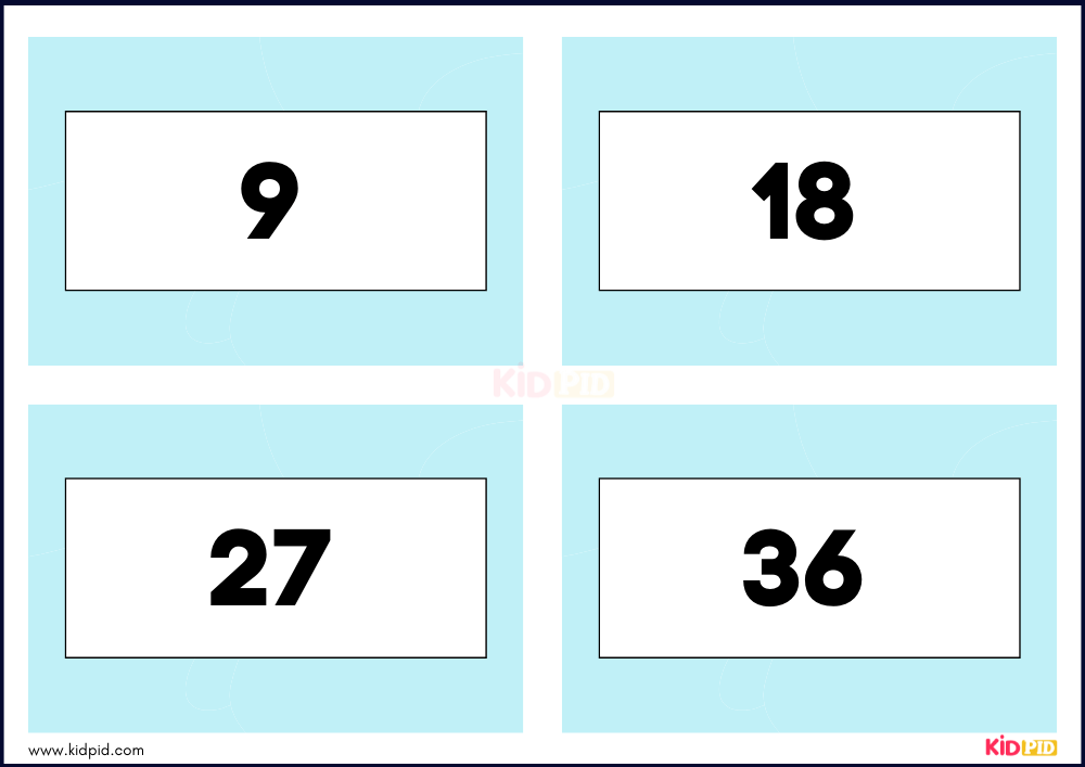 Times Tables Multiplication Matching Card Flashcards- 52