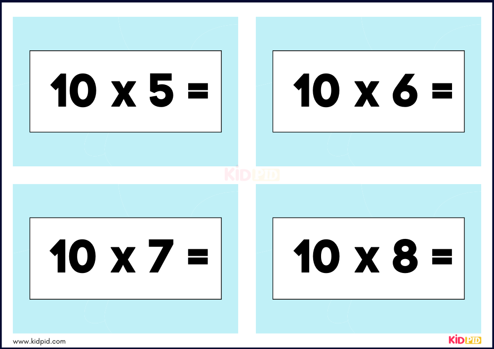 Times Tables Multiplication Matching Card Flashcards- 56