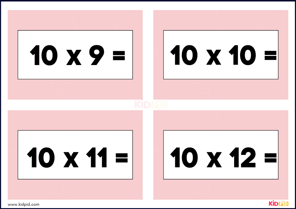 Times Tables Multiplication Matching Card Flashcards- 57