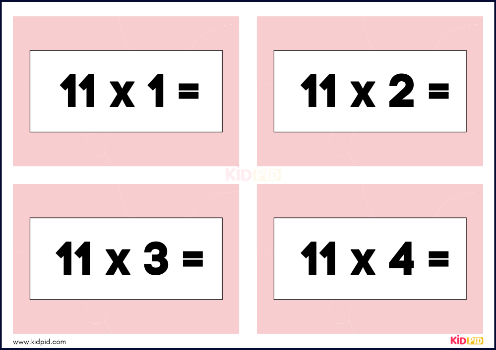 Times Tables Multiplication Matching Card Flashcards- 61