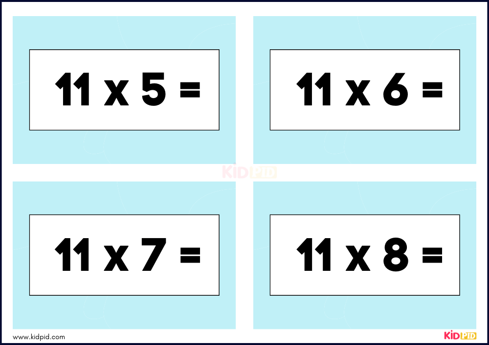 Times Tables Multiplication Matching Card Flashcards- 62