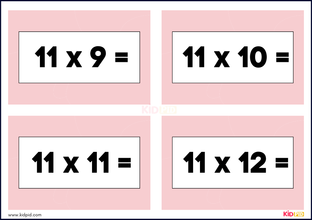 Times Tables Multiplication Matching Card Flashcards- 63