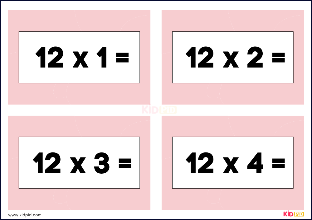 Times Tables Multiplication Matching Card Flashcards- 67