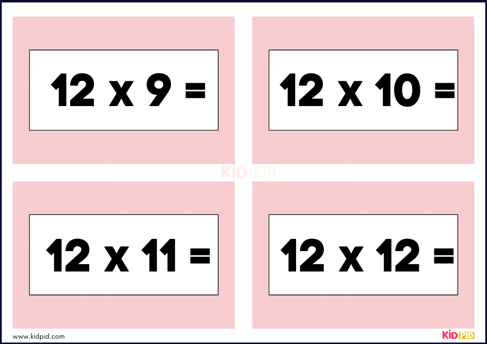 Times Tables Multiplication Matching Card Flashcards- 69