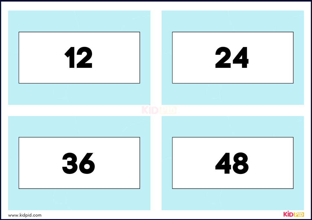 Times Tables Multiplication Matching Card Flashcards- 70