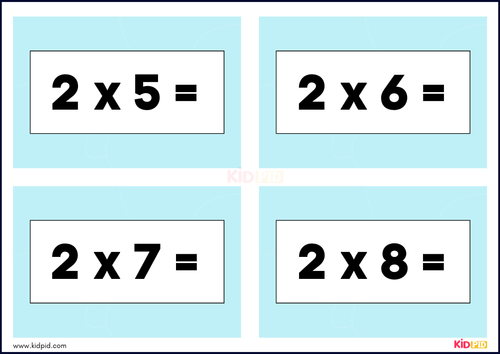 Times Tables Multiplication Matching Card Game Flashcards- 8
