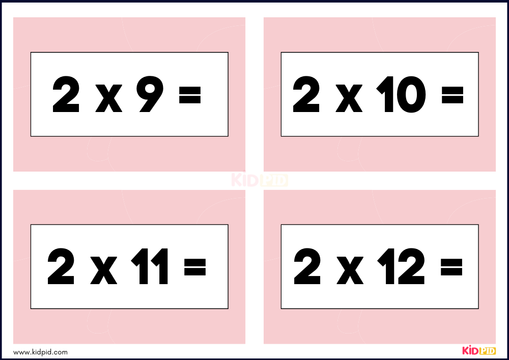 Times Tables Multiplication Matching Card Game Flashcards- 9
