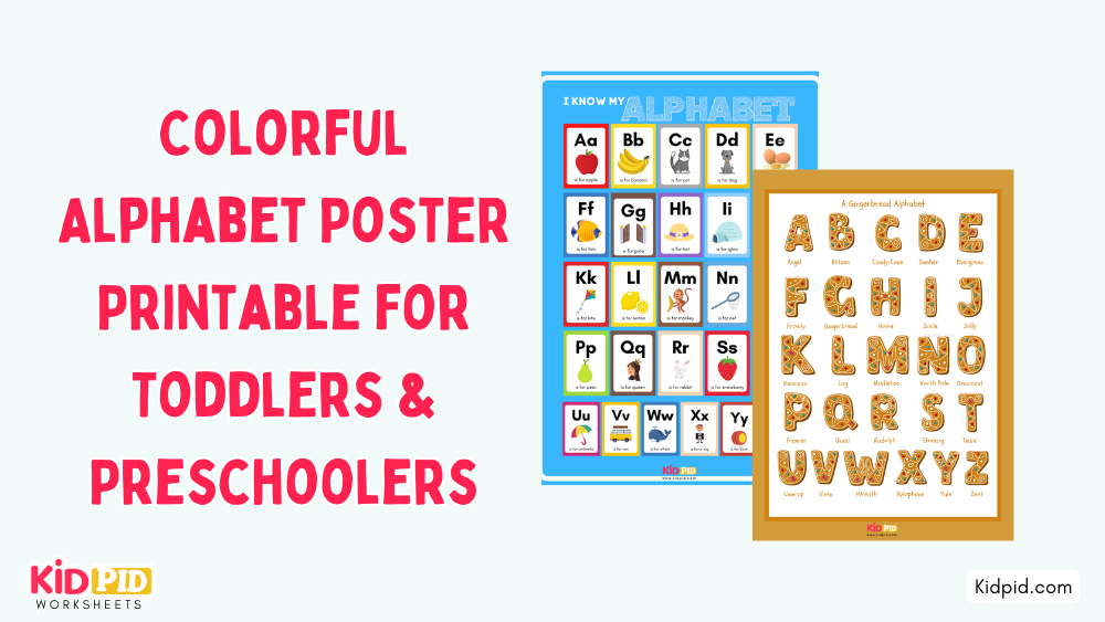 Colorful Alphabet Poster Printable for Toddlers & Preschoolers