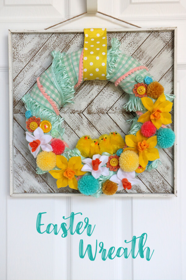 Colourful Spring Floral Chick Wreath