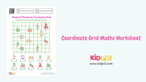 Coordinate Grid Maths Worksheet for Grade 4