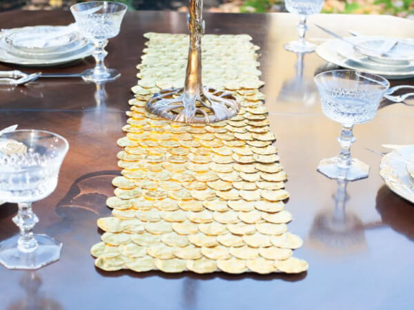 Table Decorator with Gel coins for Hanukkah