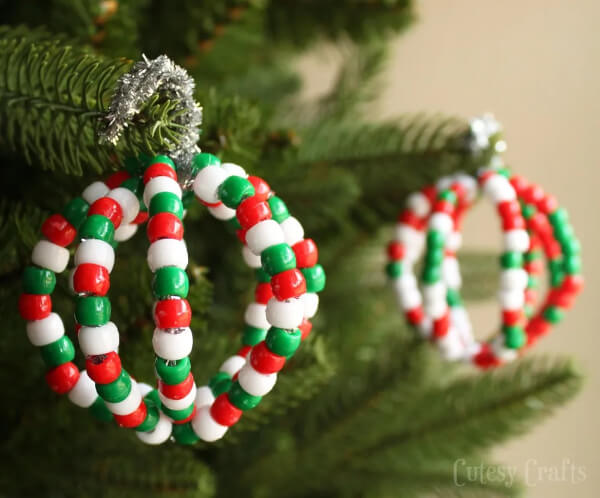 Multi- Coloured Bead Balls Simple Christmas Decorations