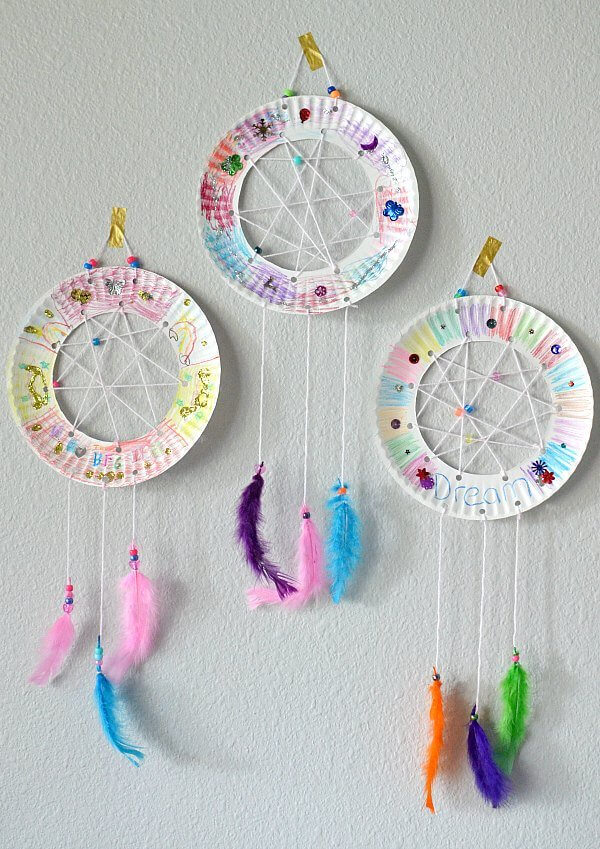 Paper Plate Dream Catcher Crafts Easy Paper Crafts For Kids 
