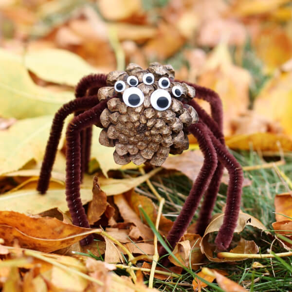 Spider Crafts for Kids Pine Cone Spiders
