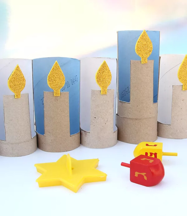 Beautiful Paper Candles for Hanukkah Crafts For Kids