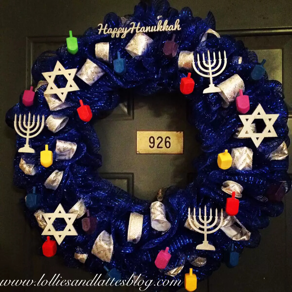 Beautiful Hanukkah Wreath for Door Decoration