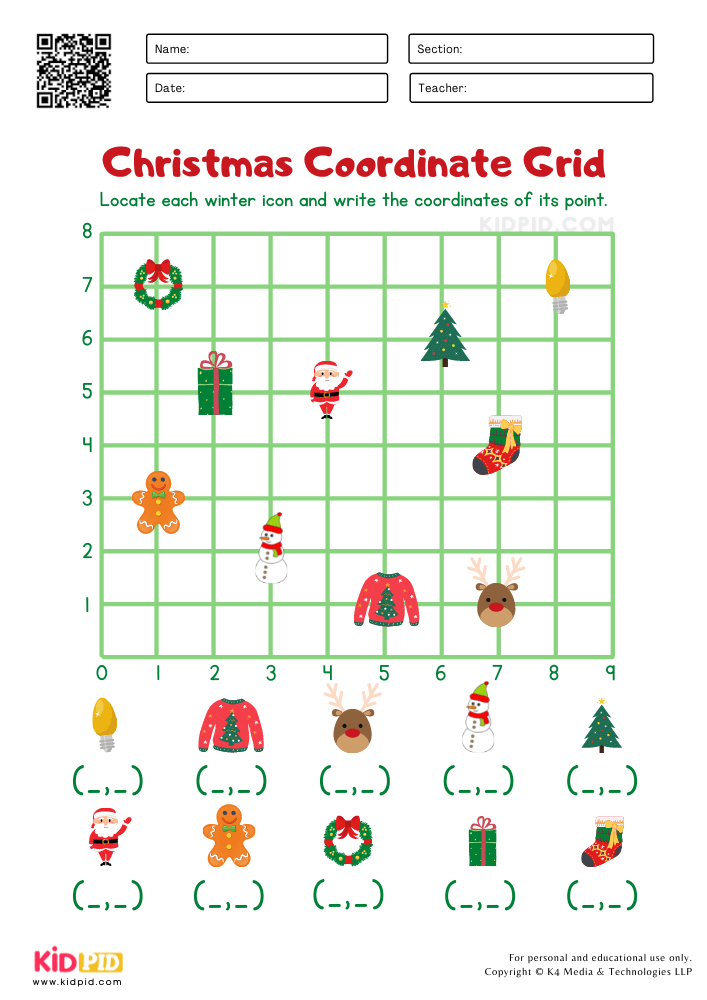 Coordinate Grid Maths Worksheet