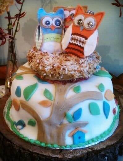 Earth Themed Owl Cake