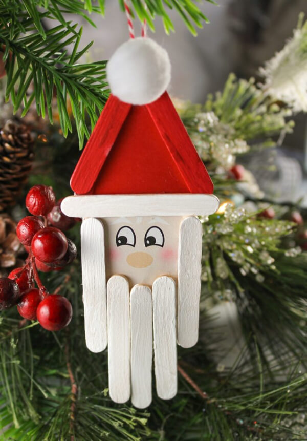 Popsicle Stick Christmas Crafts for Kids Santa Craft With Popsicle Sticks