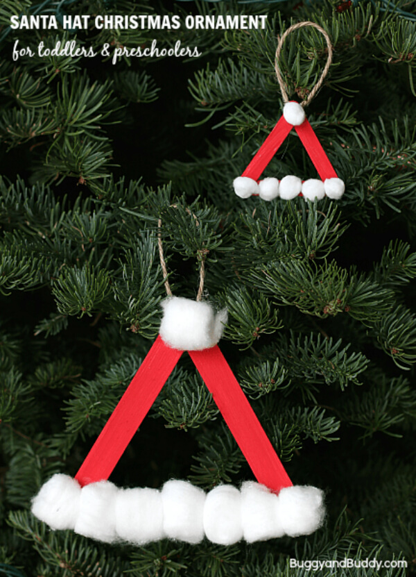 Popsicle Stick Christmas Crafts for Kids Santa Hat Craft For Kids