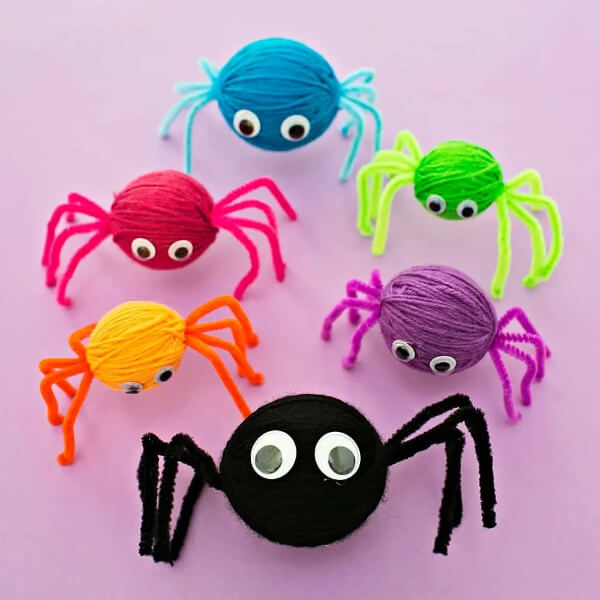 Spider Crafts for Kids Yarn Spider Craft