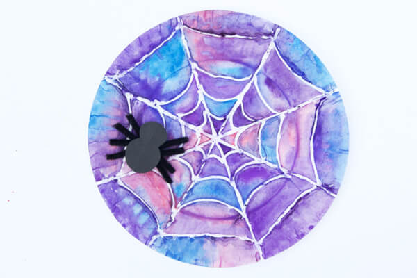 Spider Crafts for Kids Watercolor Spider Web
