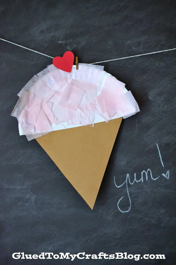 Ice Cream Craft Out Of Tissue Paper For Kids.