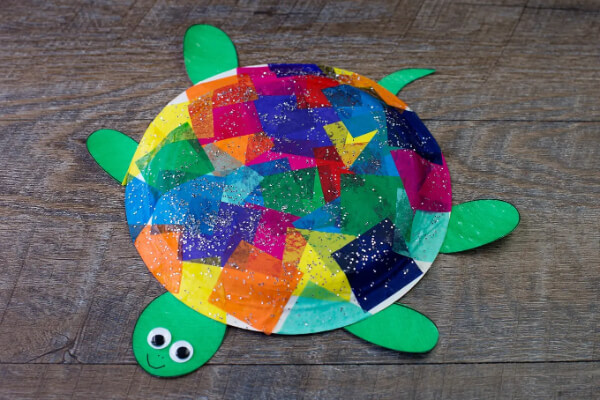 Tissue Paper And Paper Plate Turtle Craft