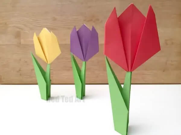 Origami Tulip Craft for Kids 
