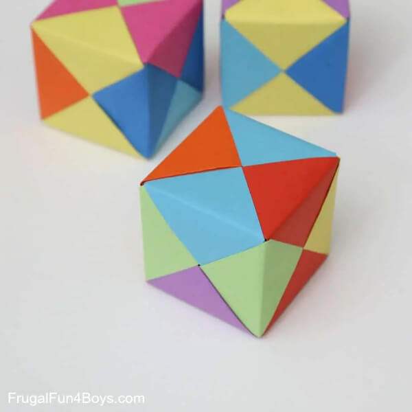 Beautiful Colorful Paper Cubes Origami Craft Ideas For Kids 