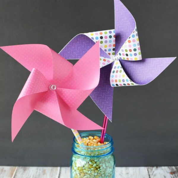 Beautiful Paper Pinwheel Origami Craft Ideas For Kids 