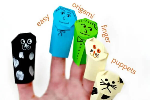 Easy Origami Puppet Origami Craft Ideas For Kids 