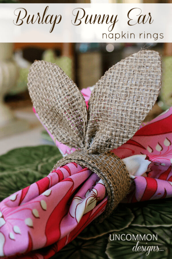 Burlap Bunny Ears Easter Crafts for Parents to Make with Kids