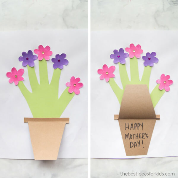 Beautiful Paper Flower Tub Card Craft