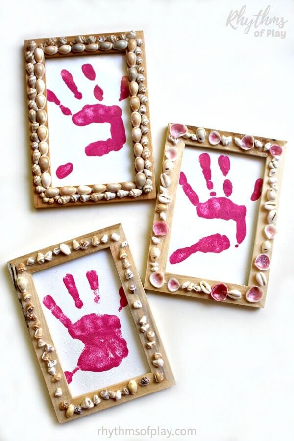 Beautiful Photo frame with Handprint Craft Mother's Day Crafts For Kids