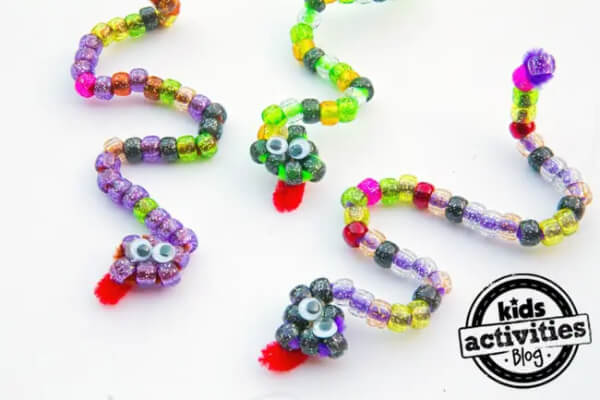 Let's Bead A Snake - Or Perhaps, A Bracelet? Best Pipe Cleaner Crafts For Kids 