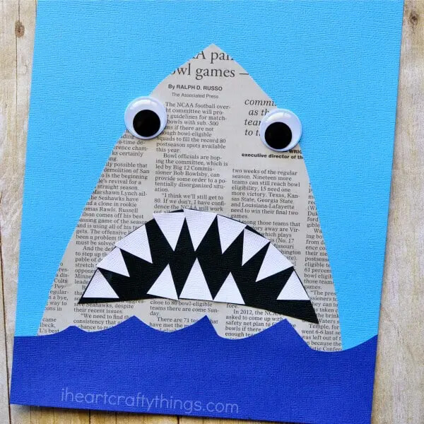 Easy Newspaper Shark Beach Craft For Kids 