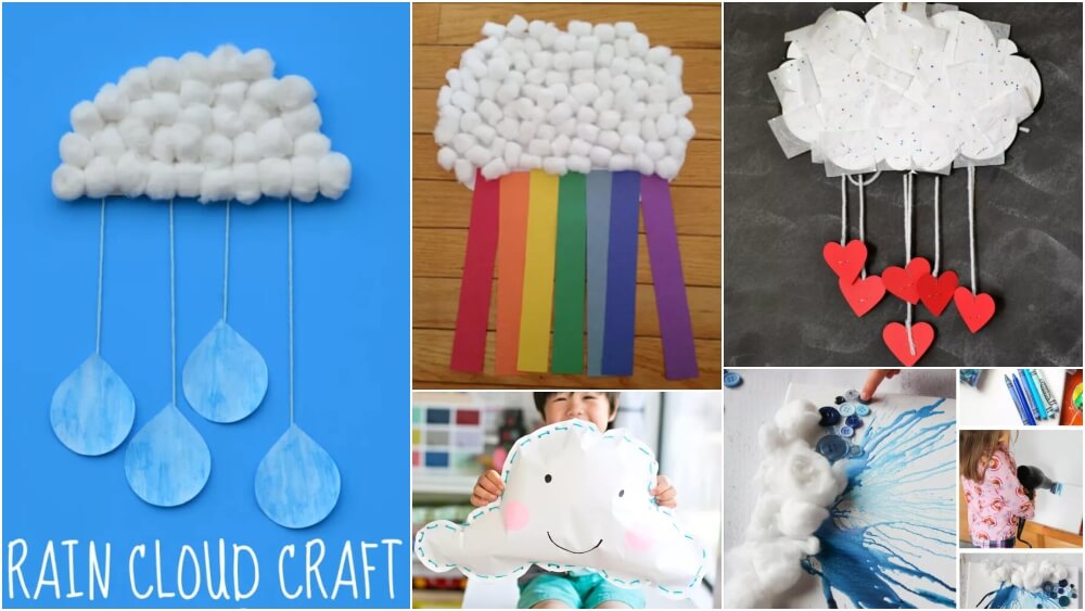 Tippytoe Crafts: Cotton Ball Clouds  Preschool weather, Elementary books,  Summer preschool crafts