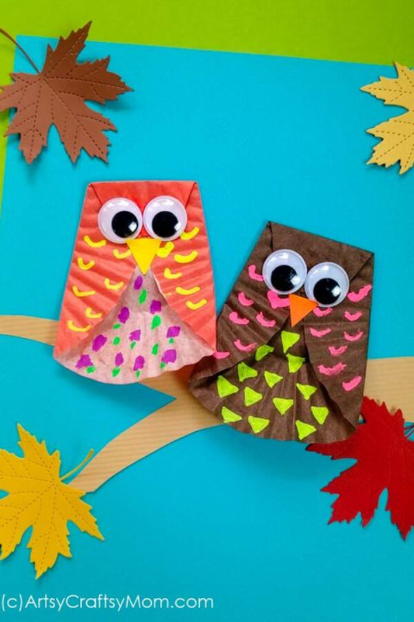 Thanksgiving Crafts for Kids Creative Cupcake Paper Owl 🦉 