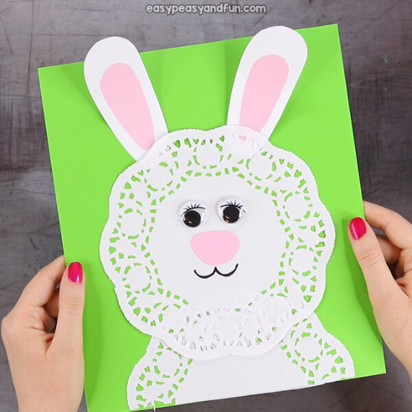 Easter Bunny Crafts for Kids Doily Bunny Craft