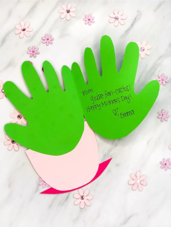 Beautiful Paper Card Craft for Mom Mother's Day Handprint Crafts For Kids