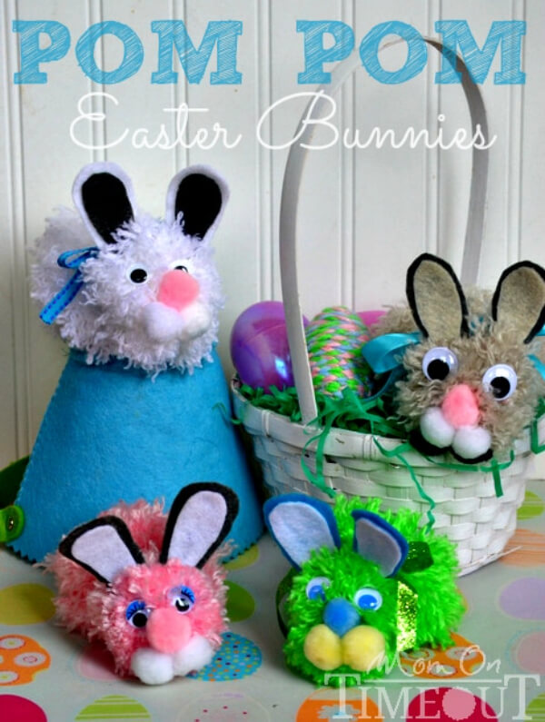 Easter Bunny Crafts for Kids Pom Pom Bunnies Craft