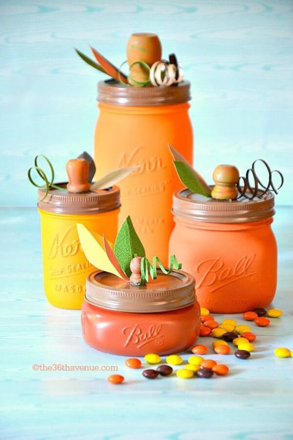 Thanksgiving Crafts for Kids Pumpkin Jars Craft