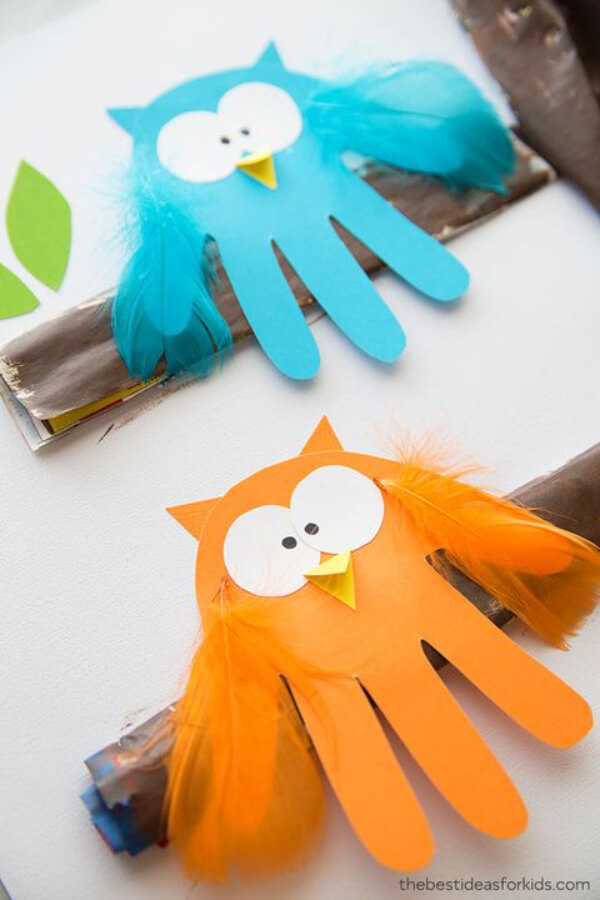 Thanksgiving Crafts for Kids Owl Hand Print