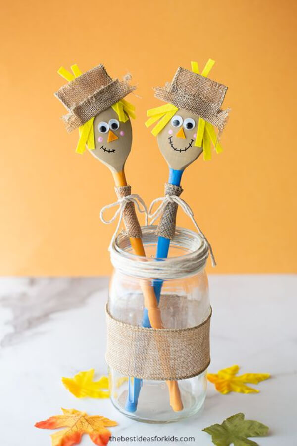 Thanksgiving Crafts for Kids Wooden Spoon Scarecrow Craft