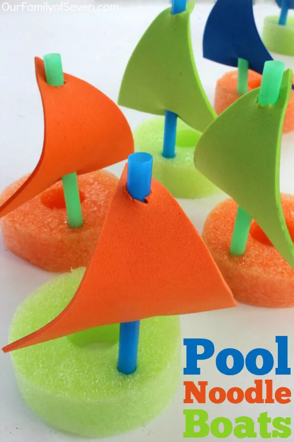Colorful Pool Noodle Boats