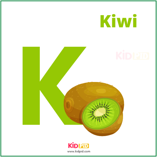 K For Kiwi Fruit Alphabet