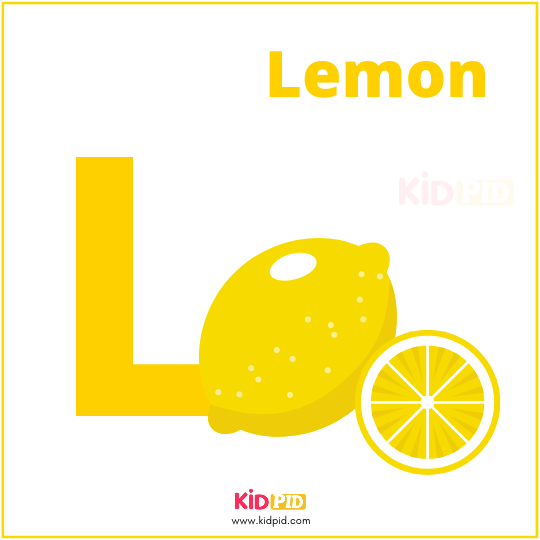 L For Lemon Fruit Alphabet