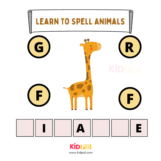 Learn to Spell Animals - Printable Workbook for Kids - Kidpid